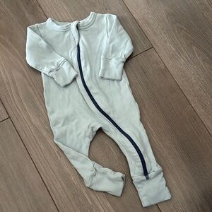 Light Blue Zipper Footless One-Piece Pajamas - Kids